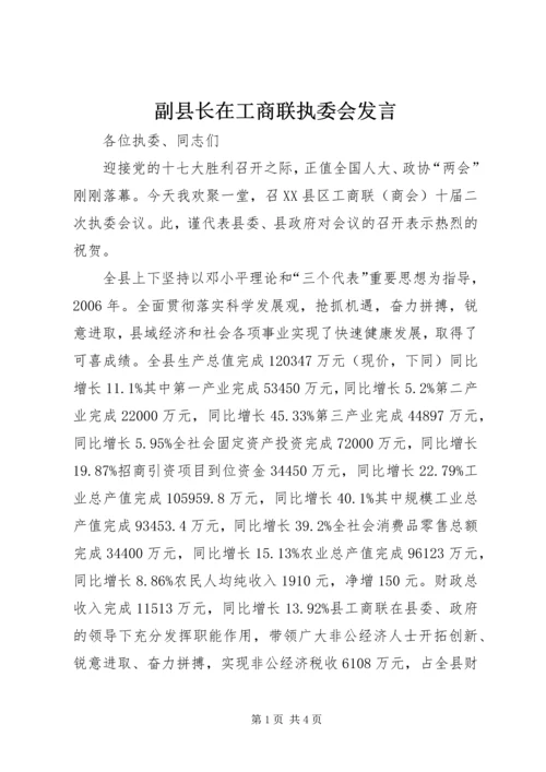 副县长在工商联执委会发言.docx