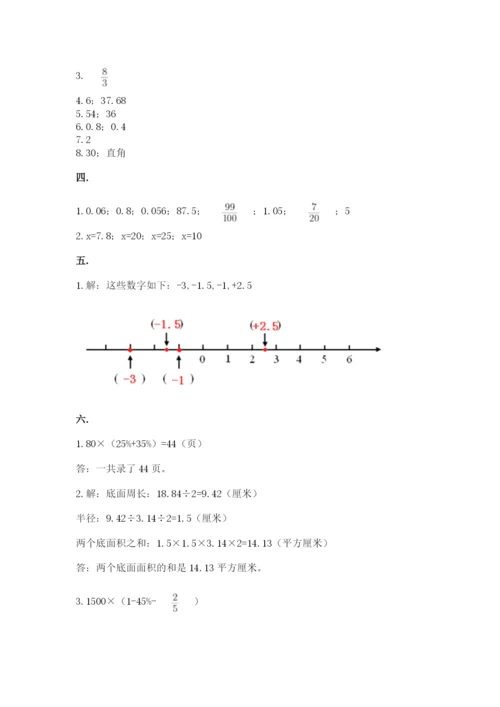小学毕业班数学检测卷及参考答案（能力提升）.docx