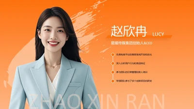橙色系商务风个人简历个人介绍页