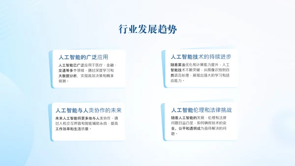 浅蓝色扁平风人工智能介绍PPT模板