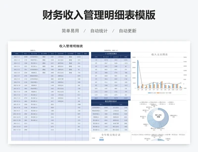 财务收入管理明细表模版