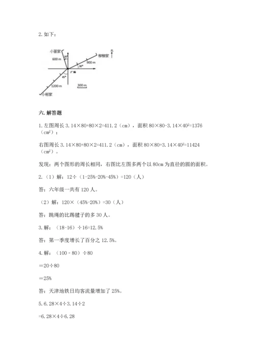 人教版六年级上册数学期末检测卷带答案（黄金题型）.docx