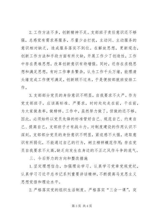 社区中心党支部班子专题组织生活会对照检查材料.docx
