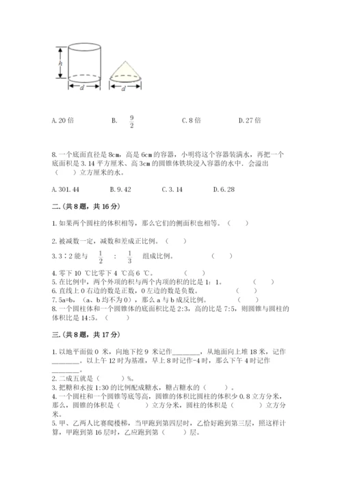 西师大版数学小升初模拟试卷精品【典优】.docx