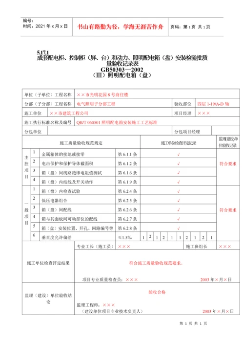 5_建筑电气工程检验批质量验收记录表.docx