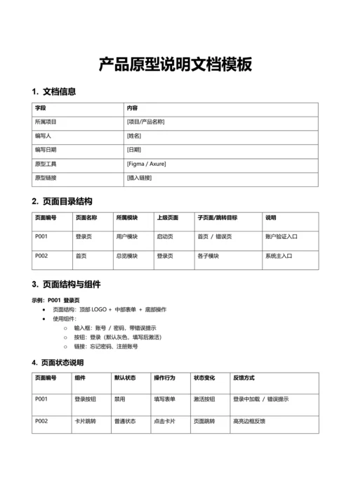 产品原型说明文档