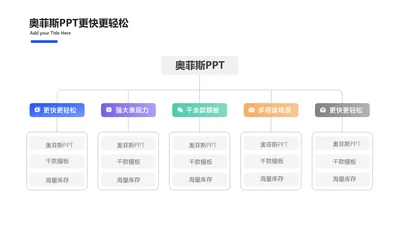 简约风流程关系5项PPT内容页