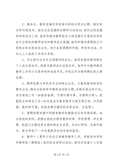 职业中专校本研训实施方案.docx