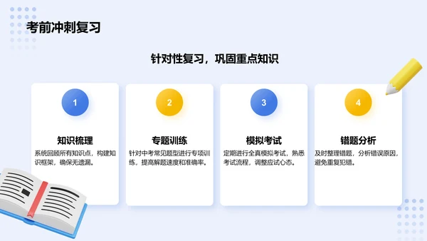 蓝色3D风奋战中考：梦想启航PPT模板
