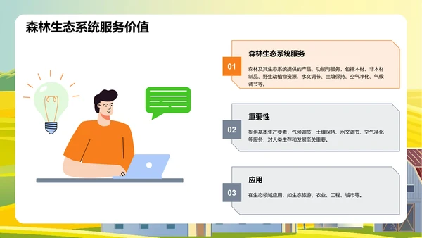 绿色插画林业安全教育培训课件PPT模板