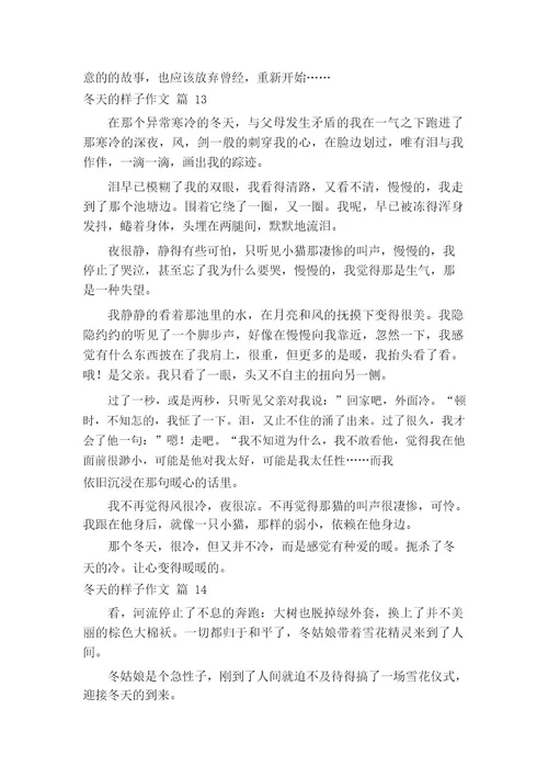 冬天的样子作文