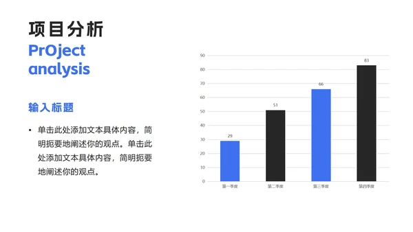 蓝黑撞色年终总结汇报ppt模板