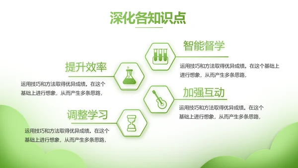 绿色清新学校教育培训工作总结动态PPT
