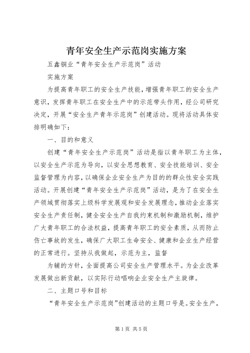 青年安全生产示范岗实施方案 (3).docx