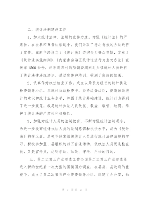 统计专业技术工作总结(多篇).docx