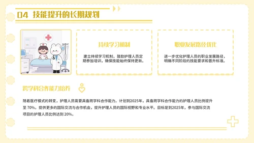黄色卡通风护理人员技能提升PPT模板