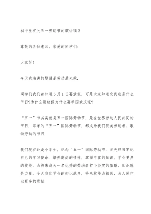 初中生有关五一劳动节的主题演讲稿5篇.docx