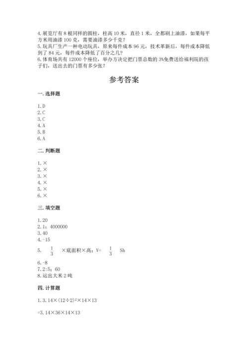 人教版六年级下册数学期末测试卷【考点提分】.docx