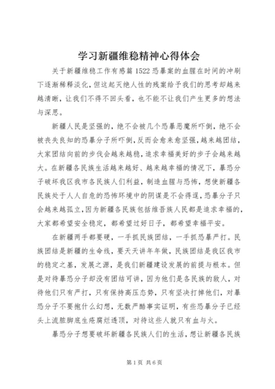 学习新疆维稳精神心得体会.docx