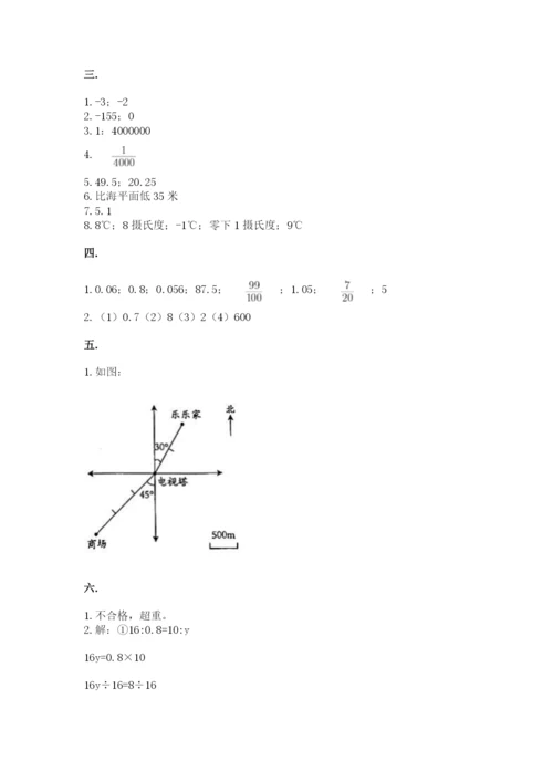 小学六年级升初中模拟试卷及参考答案【实用】.docx