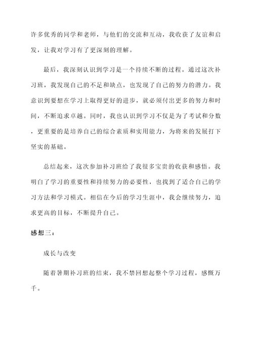 关于暑假补习班结束的感想