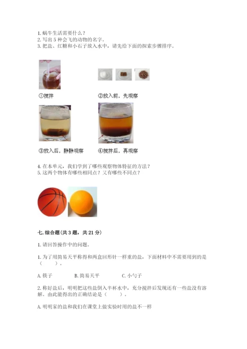 教科版一年级下册科学期末测试卷（巩固）.docx