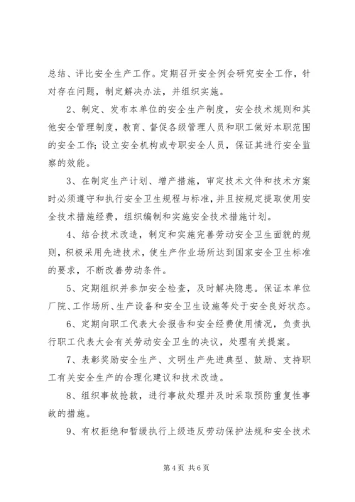 企业分管安全工作负责人安全生产职责精编.docx