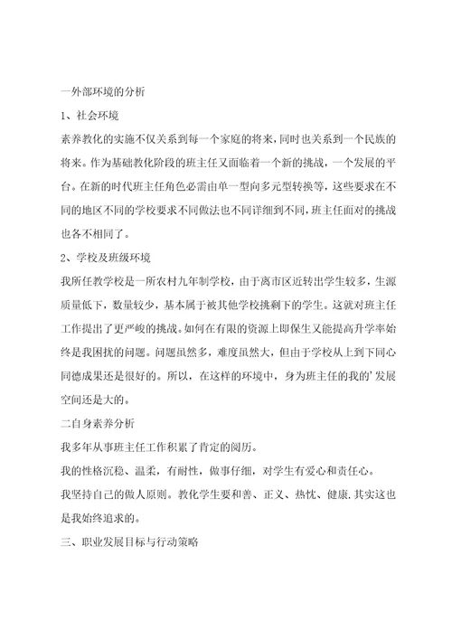 初中数学教师职业生涯发展规划