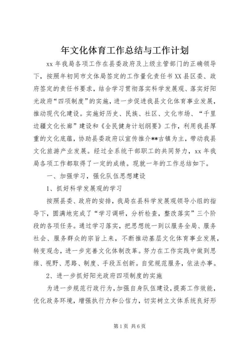 年文化体育工作总结与工作计划.docx