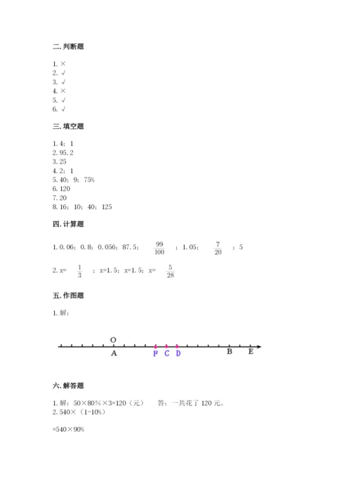 三明市宁化县六年级下册数学期末测试卷审定版.docx