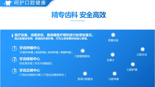 蓝色大气口腔医学牙科工作总结汇报开展计划动态PPT模板