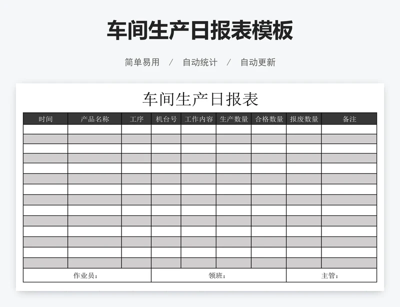 车间生产日报表模板