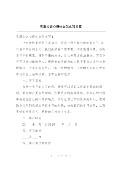 客服实训心得体会怎么写5篇.docx