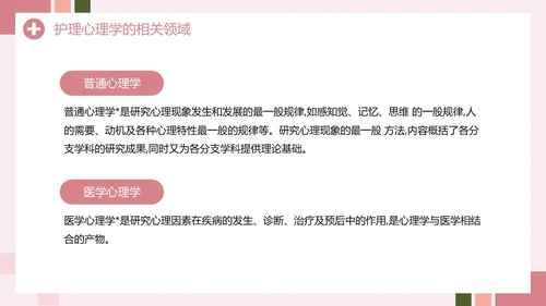 粉色创意简约风护理心理学PPT模板