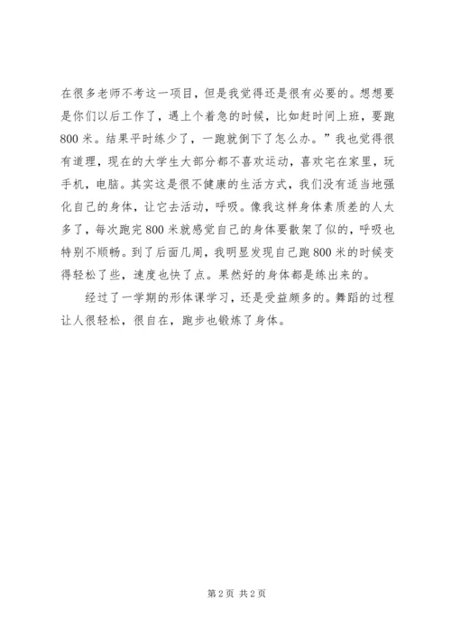 形体课心得五篇范文.docx