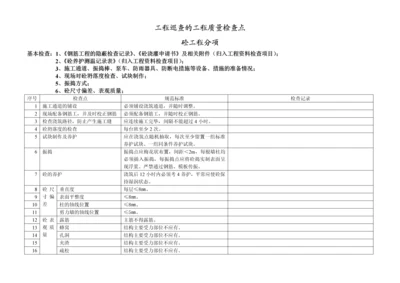 工程巡查工程质量检查点(砼).docx