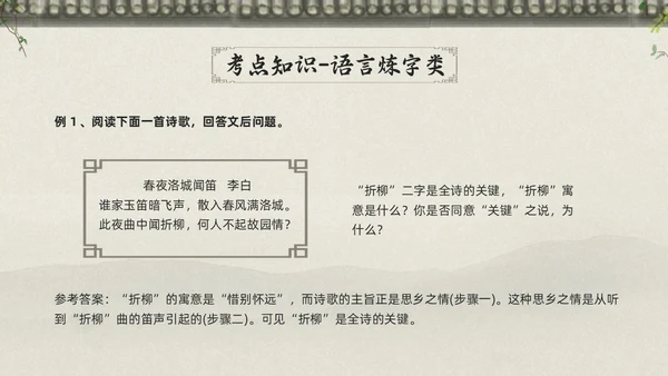 浅色古风高考诗歌鉴赏PPT模板宣传PPT动态PPT