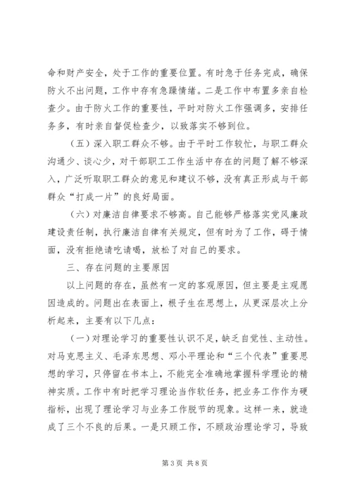 某某县林场副场长党性分析报告.docx