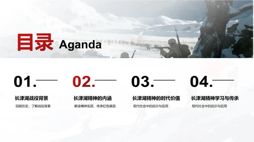 红色插画风长津湖精神学习分享 PPT模板