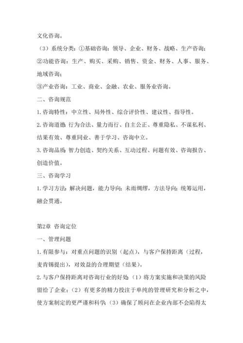 00154企业管理咨询复习资料.docx