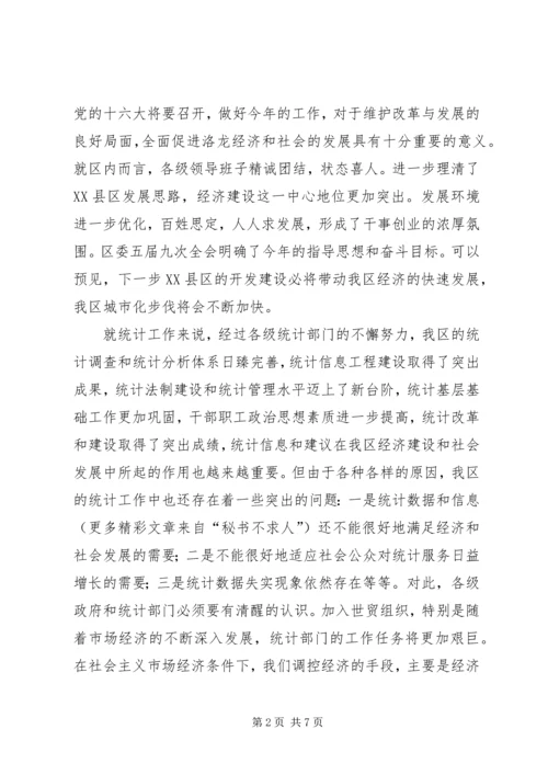 在统计工作会议上的讲话.docx