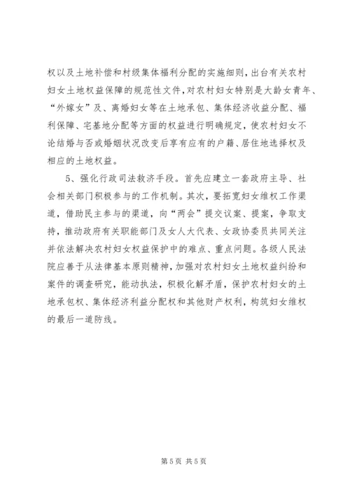 县妇联关于农村妇女土地权益问题的调研.docx