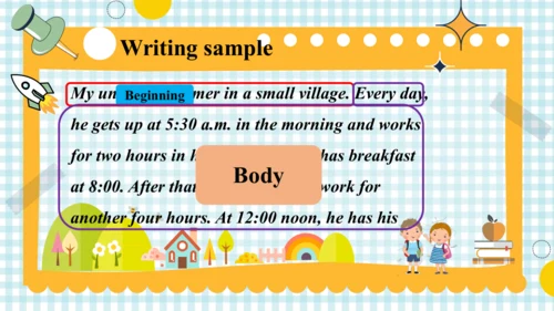 Unit6 A Day  in the life SectionB project 写作课件+内嵌视
