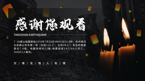 唐山大地震PPT模板