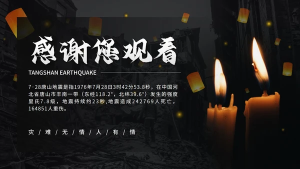 唐山大地震PPT模板