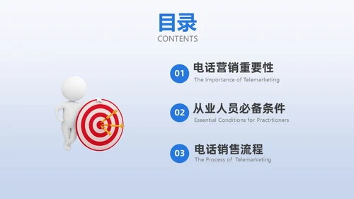 蓝色商务3D小人销售PPT销售培训