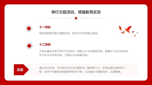红色简约少先队工作汇报总结ppt建队日