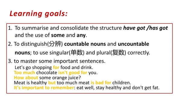 Module 4 Healthy food Unit 3 Language in use 课件（外研