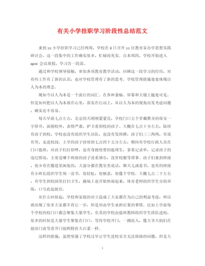 精编之有关小学挂职学习阶段性总结范文.docx