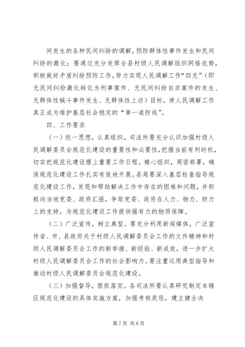 关于加强全县村级人民调解委员会规范化建设的实施意见精编.docx